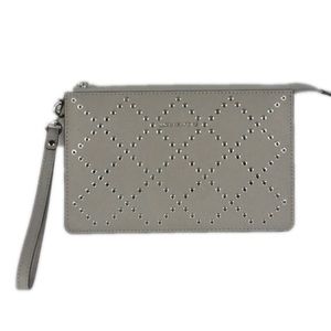 Michael Kors pearl Grey MD Gusset Wristlet